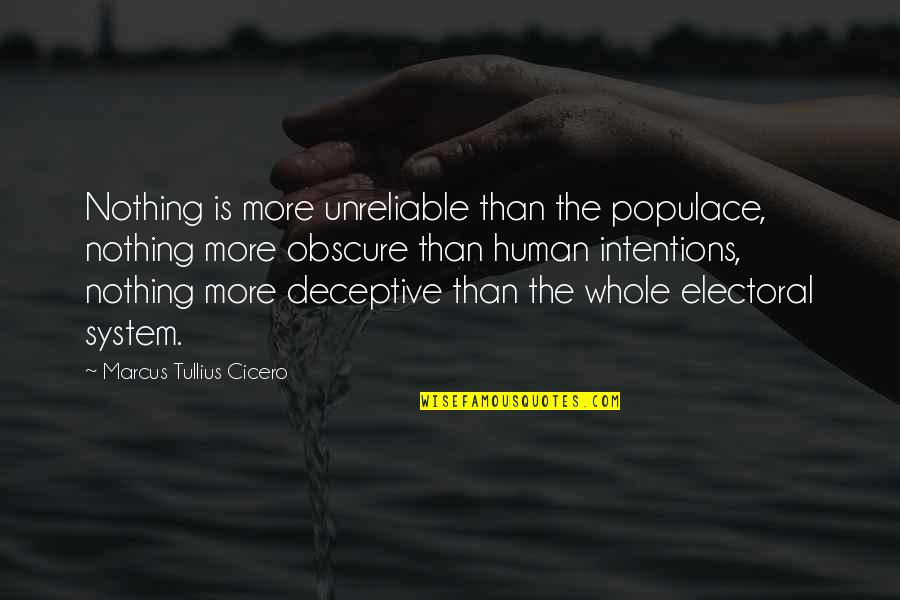 Populace's Quotes By Marcus Tullius Cicero: Nothing is more unreliable than the populace, nothing