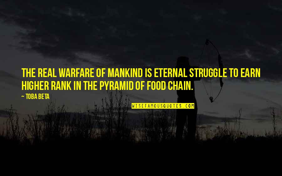 Popular Kannada Quotes By Toba Beta: The real warfare of mankind is eternal struggle