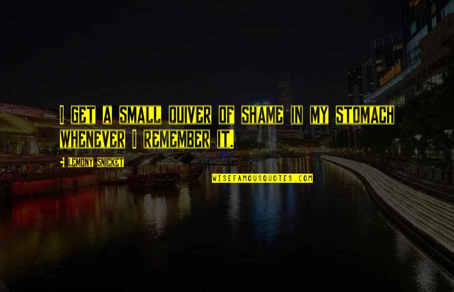 Popular Song Mika Quotes By Lemony Snicket: I get a small quiver of shame in Popular Song Mika Quotes By Lemony Snicket: I get a small quiver of shame in