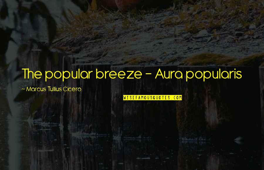 Popularis Quotes By Marcus Tullius Cicero: The popular breeze - Aura popularis