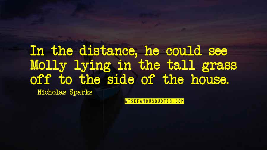 Popularis Quotes By Nicholas Sparks: In the distance, he could see Molly lying Popularis Quotes By Nicholas Sparks: In the distance, he could see Molly lying