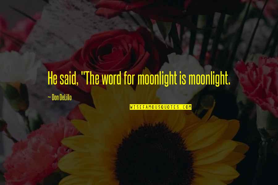 Populist Party 1892 Quotes By Don DeLillo: He said, "The word for moonlight is moonlight.