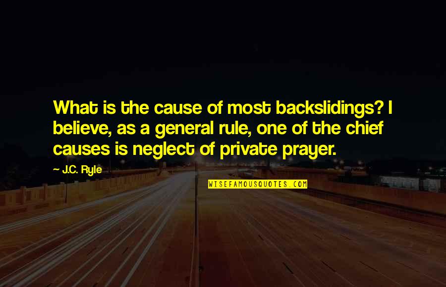 Poquita Fe Quotes By J.C. Ryle: What is the cause of most backslidings? I