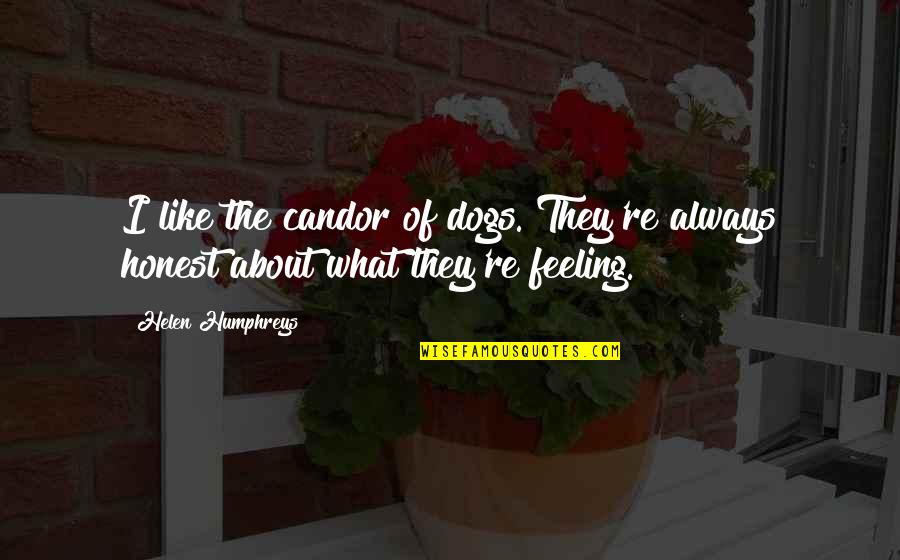 Pora En Nemecko Quotes By Helen Humphreys: I like the candor of dogs. They're always