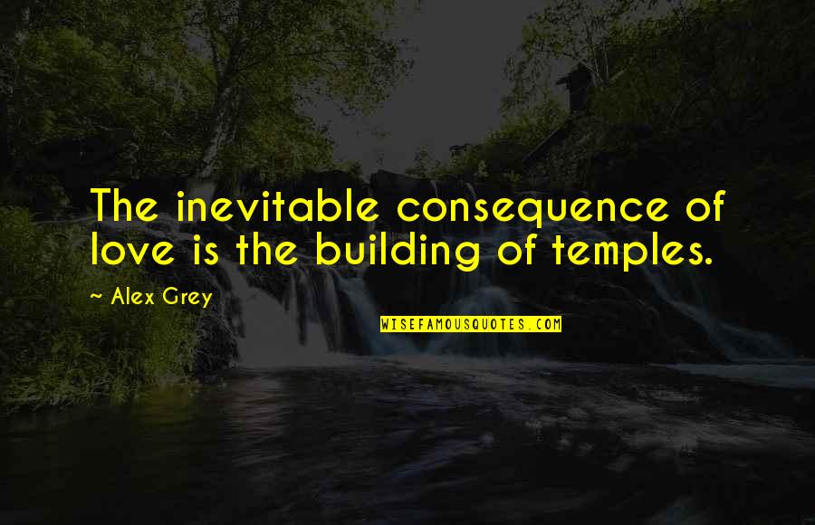 Poradzaj Quotes By Alex Grey: The inevitable consequence of love is the building