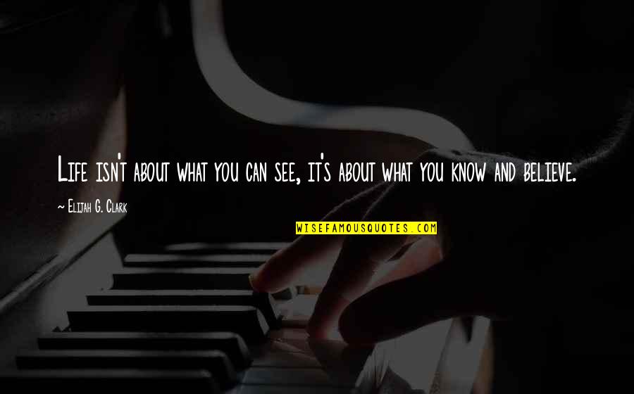 Poreikiu Quotes By Elijah G. Clark: Life isn't about what you can see, it's