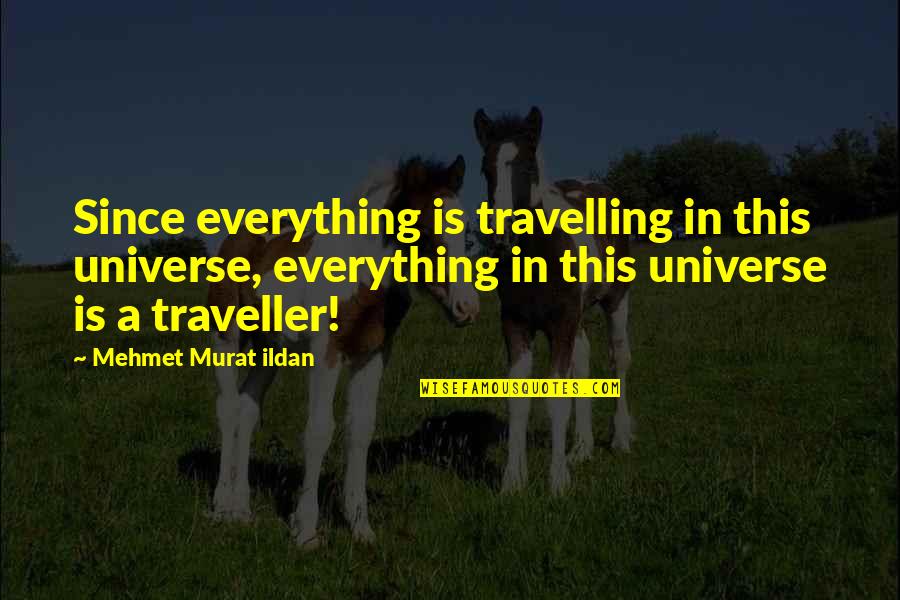 Poreotics Love Quotes By Mehmet Murat Ildan: Since everything is travelling in this universe, everything