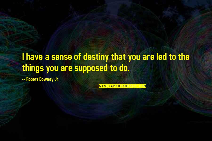Porey Na Quotes By Robert Downey Jr.: I have a sense of destiny that you