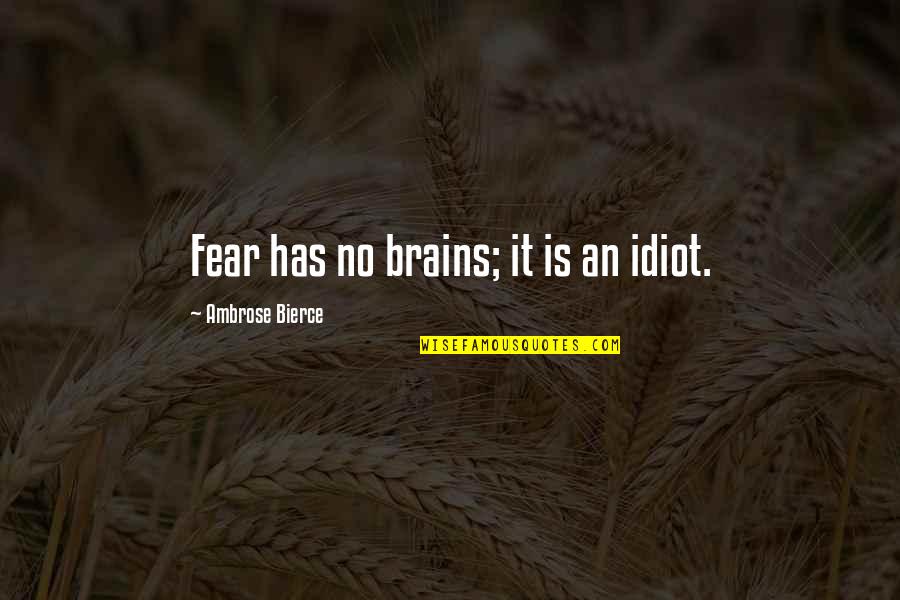 Porfirio Quotes By Ambrose Bierce: Fear has no brains; it is an idiot.