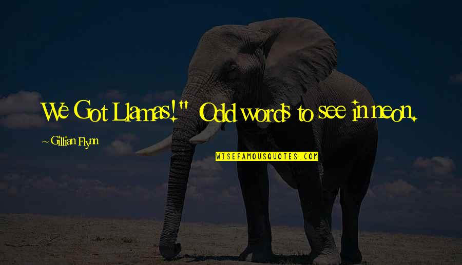 Porii Lui Quotes By Gillian Flynn: We Got Llamas!" Odd words to see in