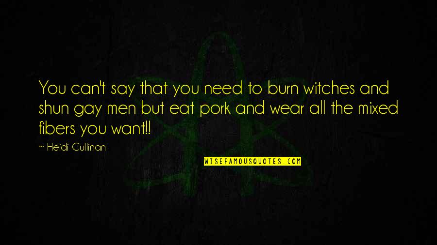 Pork's Quotes By Heidi Cullinan: You can't say that you need to burn