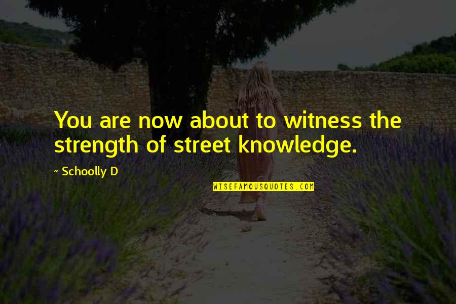 Porretta Bergman Quotes By Schoolly D: You are now about to witness the strength