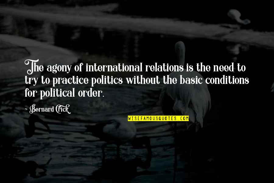 Portable Shower Quotes By Bernard Crick: The agony of international relations is the need