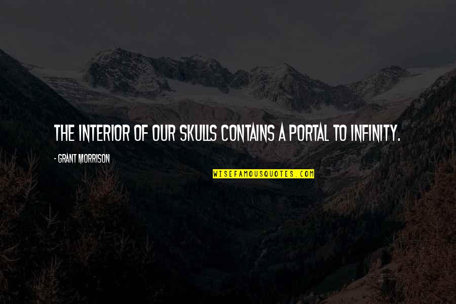 Portal Best Quotes By Grant Morrison: The interior of our skulls contains a portal