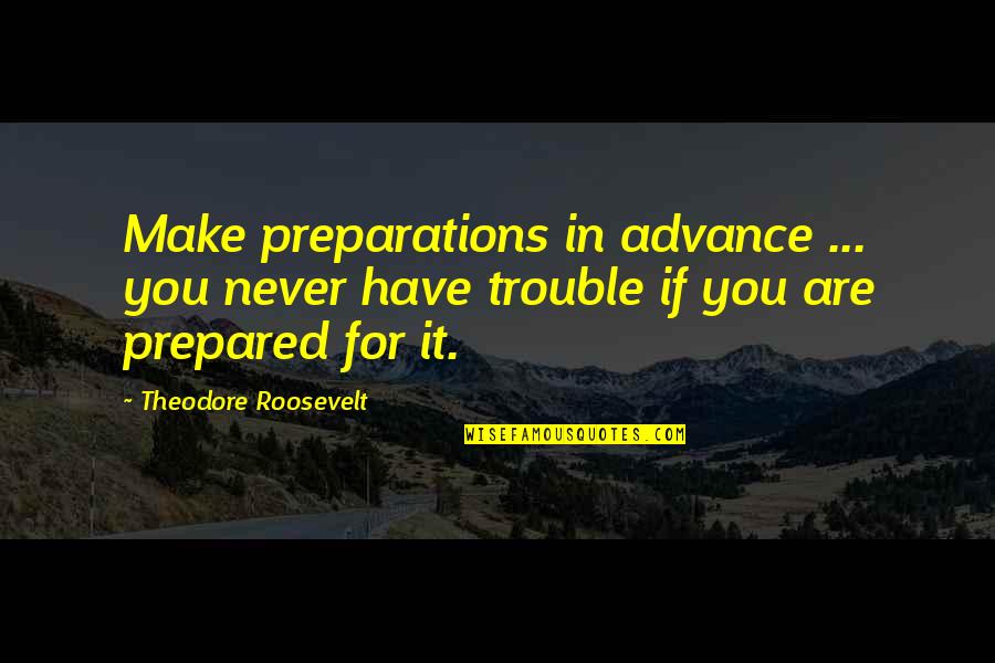 Portaloos Quotes By Theodore Roosevelt: Make preparations in advance ... you never have