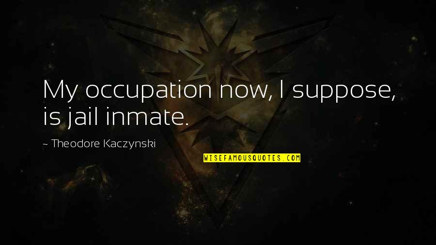 Portano In Italian Quotes By Theodore Kaczynski: My occupation now, I suppose, is jail inmate.