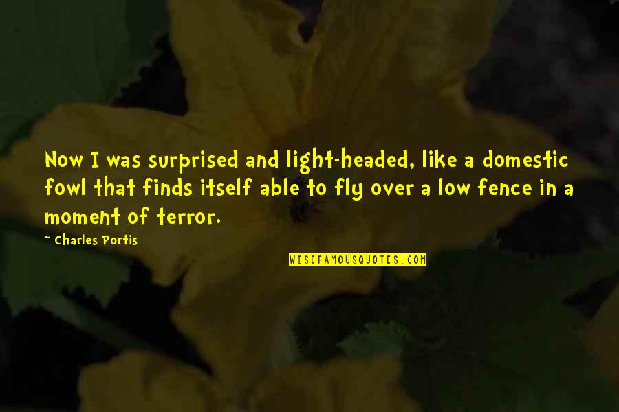 Portis Quotes By Charles Portis: Now I was surprised and light-headed, like a