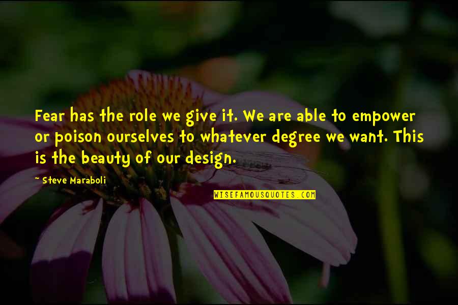 Portland Winery Quotes By Steve Maraboli: Fear has the role we give it. We Portland Winery Quotes By Steve Maraboli: Fear has the role we give it. We