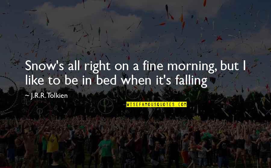 Portnoy Net Quotes By J.R.R. Tolkien: Snow's all right on a fine morning, but