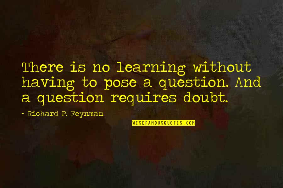 Pose On Quotes By Richard P. Feynman: There is no learning without having to pose