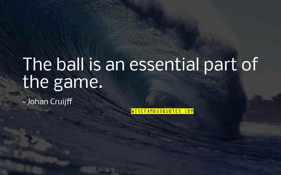 Posentano Quotes By Johan Cruijff: The ball is an essential part of the Posentano Quotes By Johan Cruijff: The ball is an essential part of the