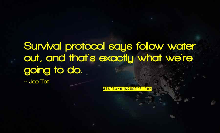 Posit Will Mental Health Quotes By Joe Teti: Survival protocol says follow water out, and that's