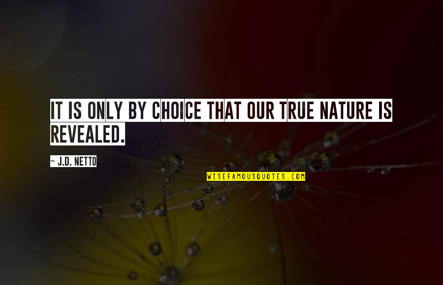 Positief Denken Quotes By J.D. Netto: It is only by choice that our true
