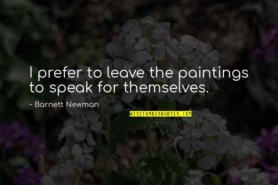 Positive Childrens Book Quotes By Barnett Newman: I prefer to leave the paintings to speak Positive Childrens Book Quotes By Barnett Newman: I prefer to leave the paintings to speak
