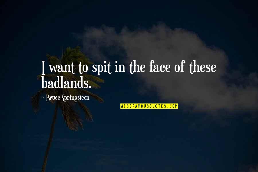 Positive Chiro Quotes By Bruce Springsteen: I want to spit in the face of Positive Chiro Quotes By Bruce Springsteen: I want to spit in the face of