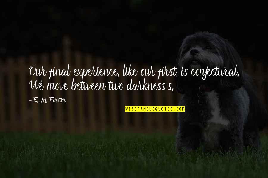 Positive Distractions Quotes By E. M. Forster: Our final experience, like our first, is conjectural. Positive Distractions Quotes By E. M. Forster: Our final experience, like our first, is conjectural.
