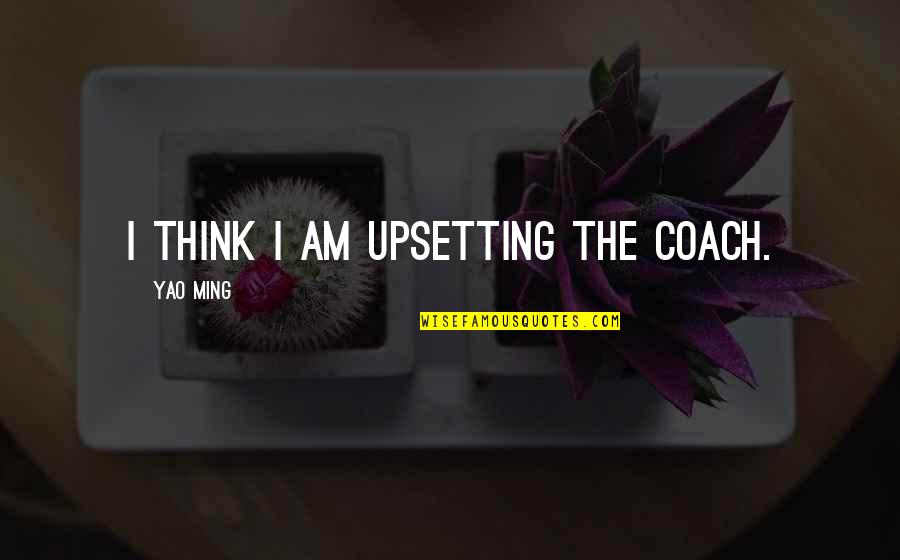 Positive Feng Shui Quotes By Yao Ming: I think I am upsetting the coach.