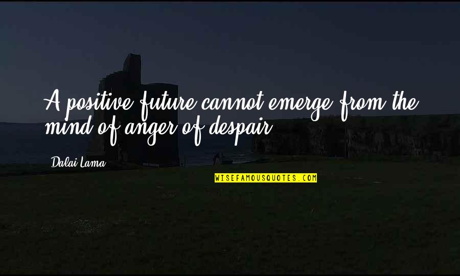 Positive Future Quotes By Dalai Lama: A positive future cannot emerge from the mind