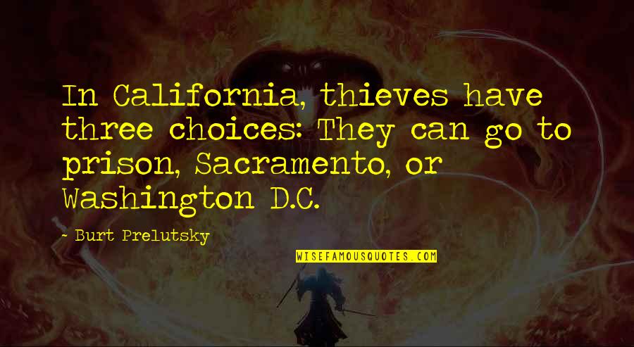 Positive Galaxy Quotes By Burt Prelutsky: In California, thieves have three choices: They can