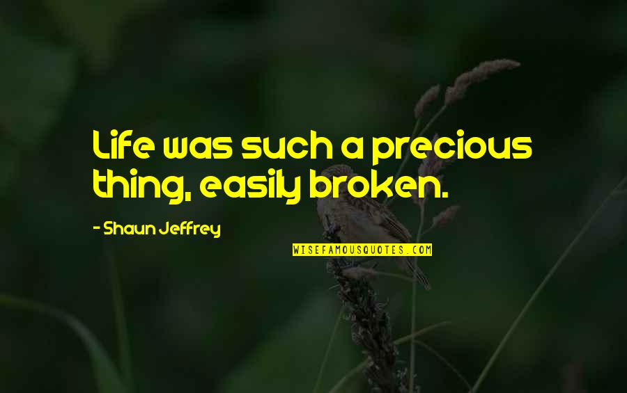 Positive Meaning Quotes By Shaun Jeffrey: Life was such a precious thing, easily broken. Positive Meaning Quotes By Shaun Jeffrey: Life was such a precious thing, easily broken.