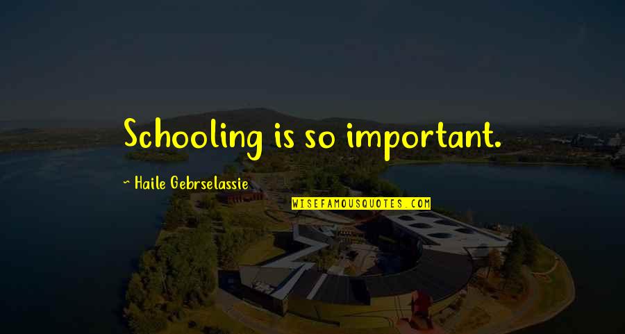 Positive Mental Attitude Quotes By Haile Gebrselassie: Schooling is so important.