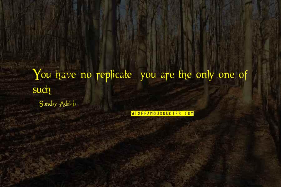 Positive Mistaken Quotes By Sunday Adelaja: You have no replicate; you are the only Positive Mistaken Quotes By Sunday Adelaja: You have no replicate; you are the only