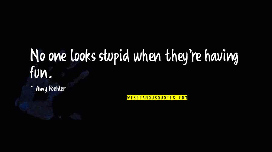 Positive Studying Quotes By Amy Poehler: No one looks stupid when they're having fun.