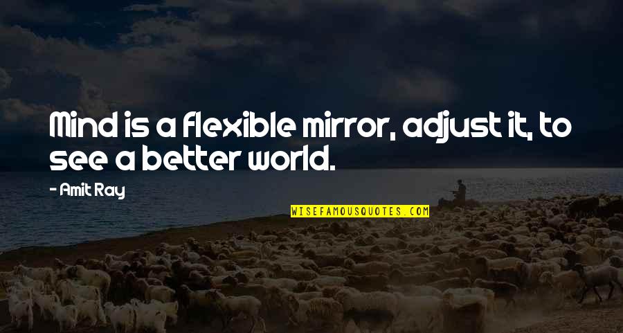 Positive Thinking Philosophy Quotes By Amit Ray: Mind is a flexible mirror, adjust it, to