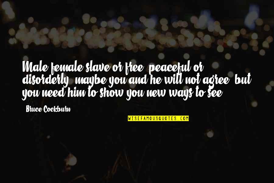 Positive Thoughts For Surgery Quotes By Bruce Cockburn: Male female slave or free; peaceful or disorderly; Positive Thoughts For Surgery Quotes By Bruce Cockburn: Male female slave or free; peaceful or disorderly;