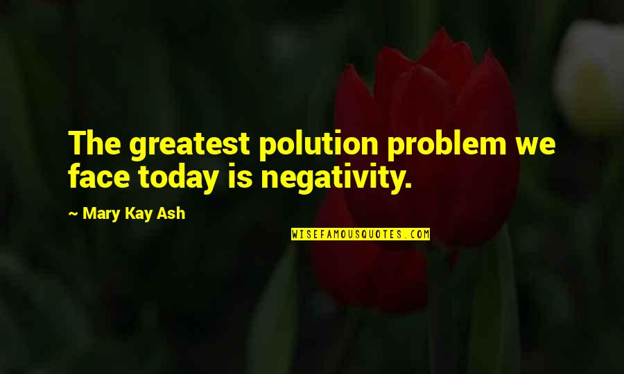 Positive Vacation Quotes By Mary Kay Ash: The greatest polution problem we face today is