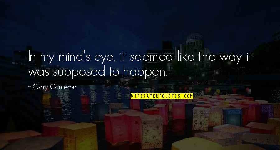 Positive Walmart Quotes By Gary Cameron: In my mind's eye, it seemed like the
