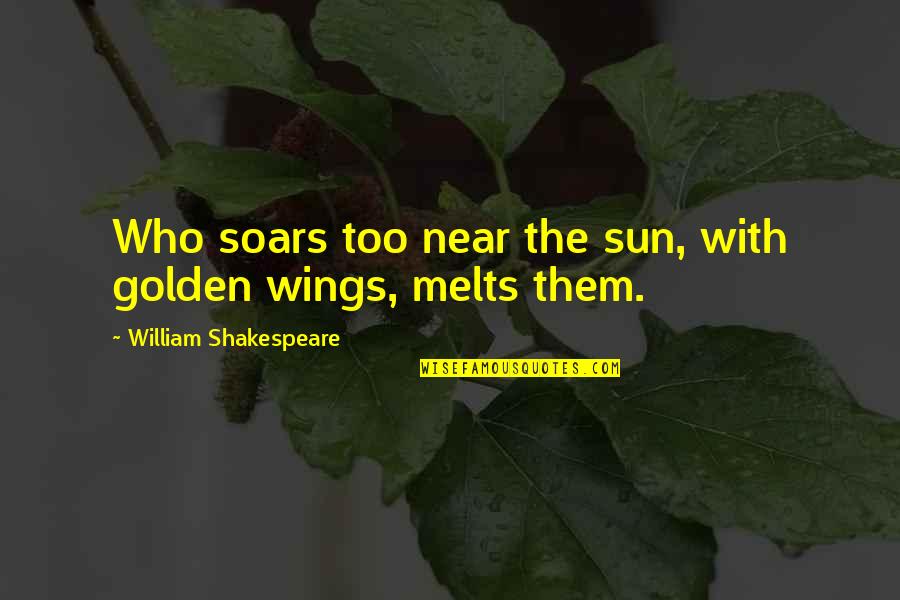 Positive Watermelon Quotes By William Shakespeare: Who soars too near the sun, with golden