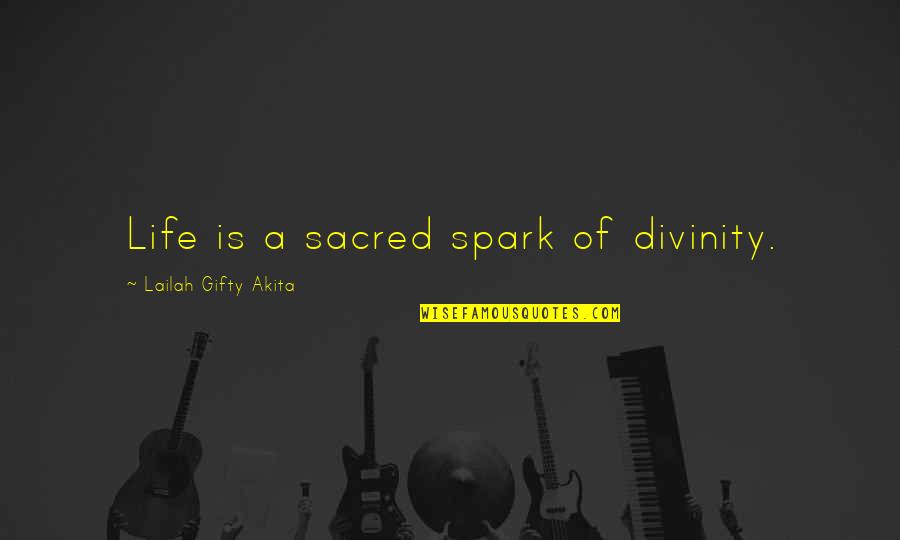 Positive Wise Quotes By Lailah Gifty Akita: Life is a sacred spark of divinity. Positive Wise Quotes By Lailah Gifty Akita: Life is a sacred spark of divinity.