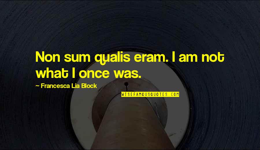 Positiviely Quotes By Francesca Lia Block: Non sum qualis eram. I am not what