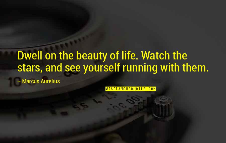Positivity And Life Quotes By Marcus Aurelius: Dwell on the beauty of life. Watch the