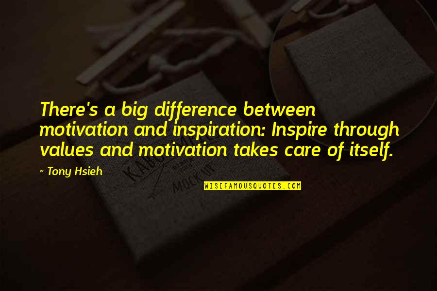 Positivity And Motivation Quotes By Tony Hsieh: There's a big difference between motivation and inspiration: