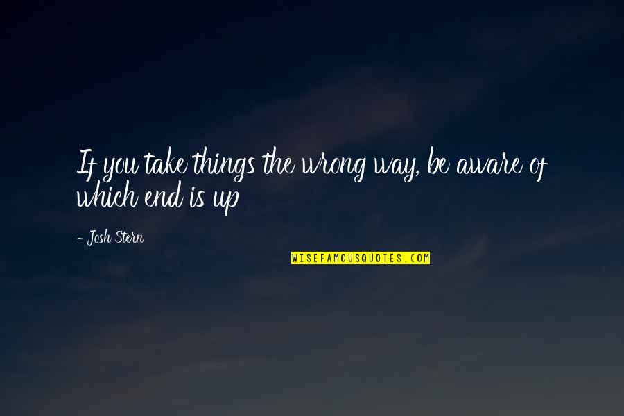 Positivity In Love Quotes By Josh Stern: If you take things the wrong way, be