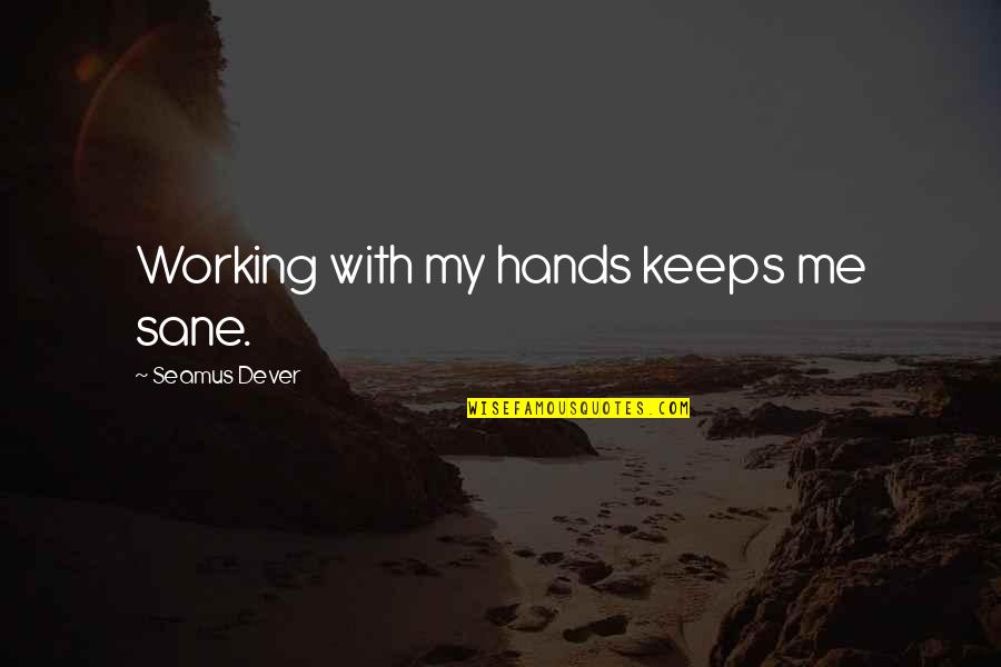 Possedere Quotes By Seamus Dever: Working with my hands keeps me sane. Possedere Quotes By Seamus Dever: Working with my hands keeps me sane.