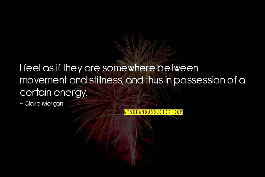 Possession Quotes By Claire Morgan: I feel as if they are somewhere between