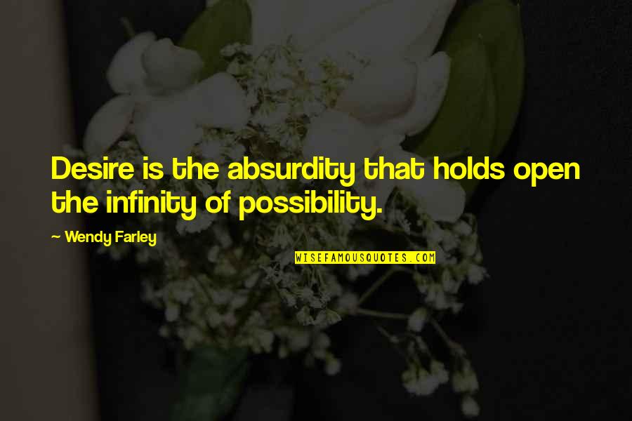 Possibility Inspirational Quotes By Wendy Farley: Desire is the absurdity that holds open the